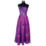 紫色晚装大摆裙