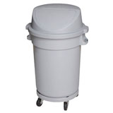 白云 AF383/AF07506 圆形高盖垃圾桶（120升，灰色）